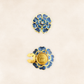 Button covers fleur azur