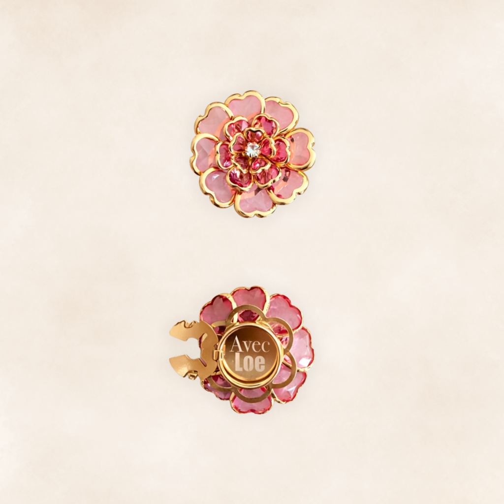 Button covers fleur Rose