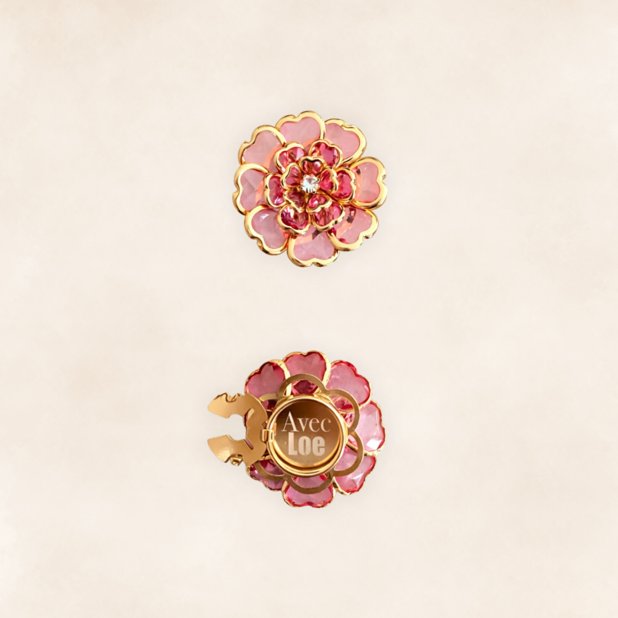 Button covers fleur Rose