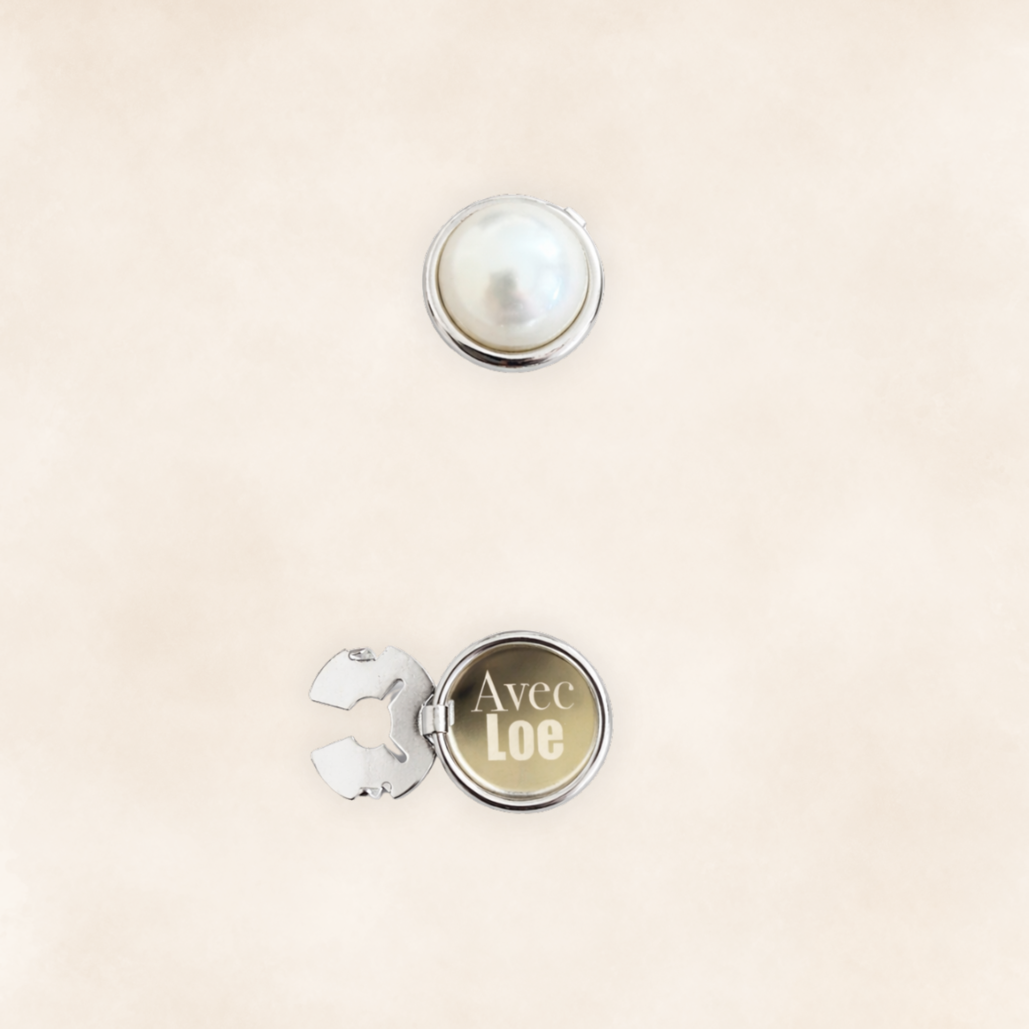 Button covers perle le lune silver